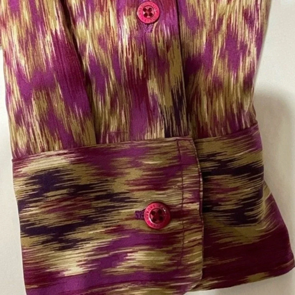 Lauren Ralph Lauren‎ Shirt Dress Medium Midi LS Geometric Print